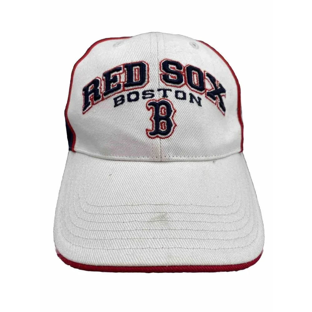 Vintage Boston Red Sox '47 Baseball Hat Cap Strap‎ Back White Embroidered Men's